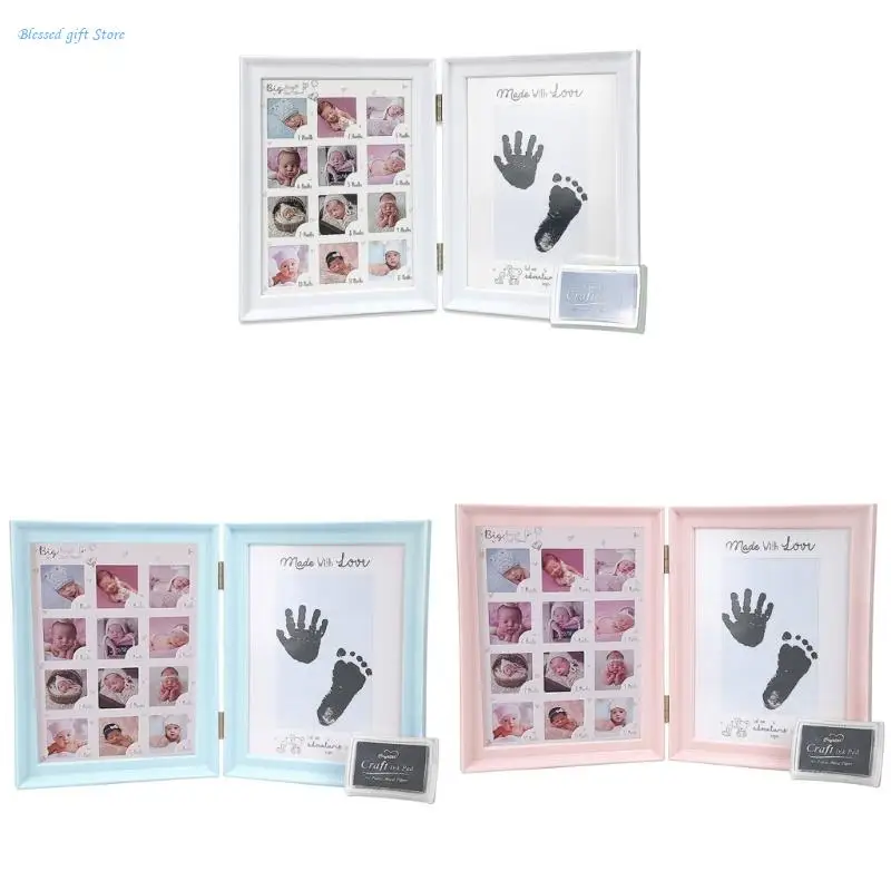 Baby Picture Frame Foldable Handprint Photo Frame Nursery Room Decors