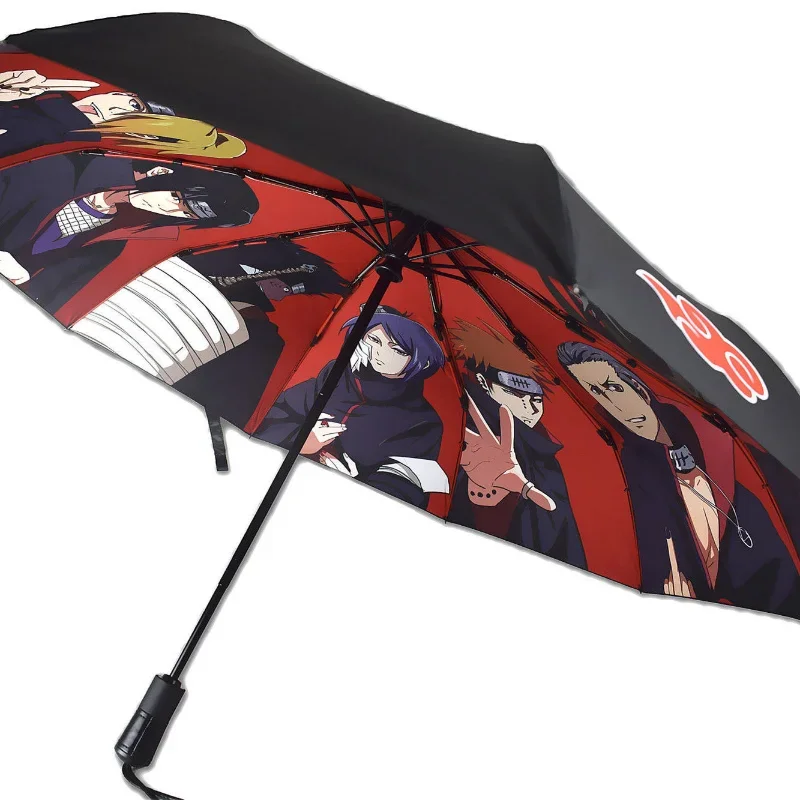 Naruto Umbrella Automatic Sunny Umbrella Akatsuki Itachi Sasuke Animation Peripheral Cartoon Creative Parasol Children\'s Gift