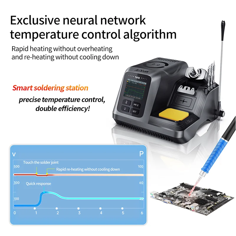 All-in-One T413 Soldering System, Industrial-Grade Power, Metal Housing, Compatible with T245/T225 Accessories