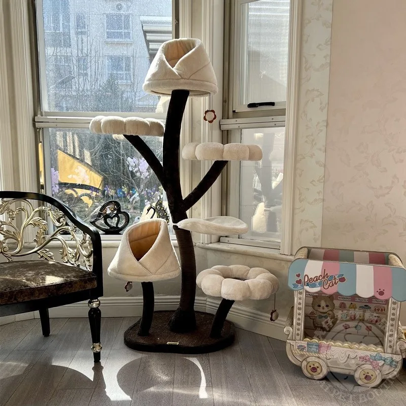 

Cat frame Flower cat climbing frame Medium large jumping platform nest Integrated sisal grinding claws scratching co