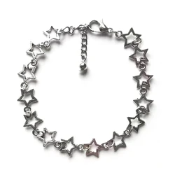 Korean Version Alloy Material Hollow Five-pointed Star Retro Bracelet Female Cold Wind Fashion Simple Hip-hop Jewelry