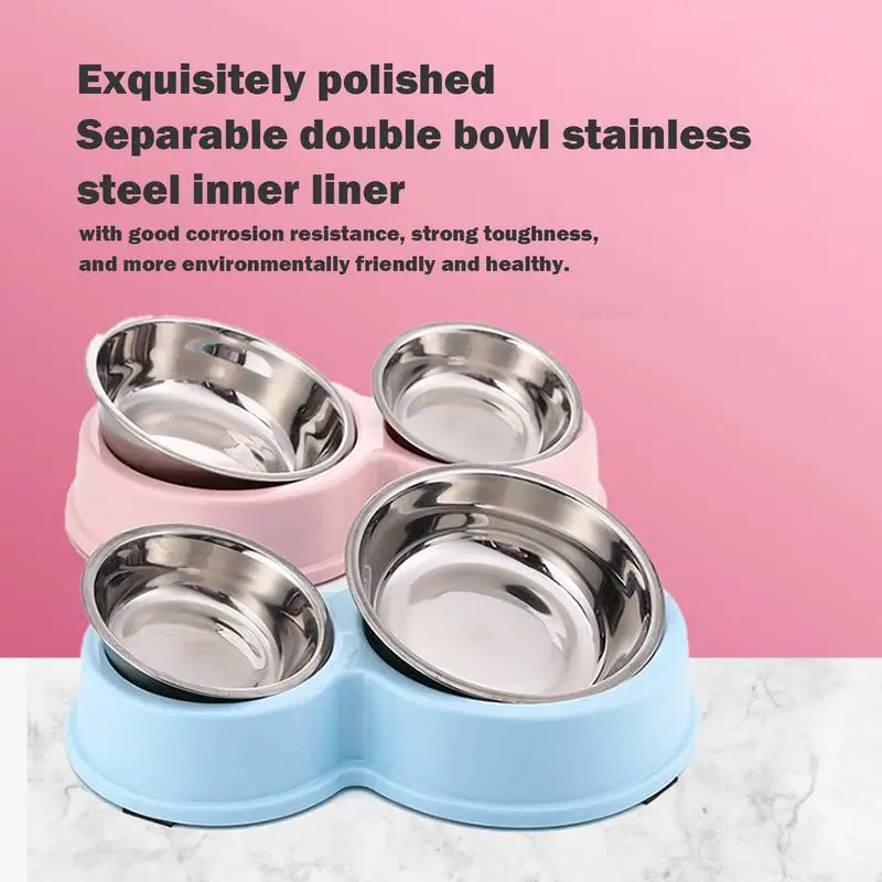 

Dog Water Bowl Non-Skid Food Bowls For Pet Puppy Food Bowls With Detachable Bowls Non-Slip Puppy Feeding Bowls For Small Medium