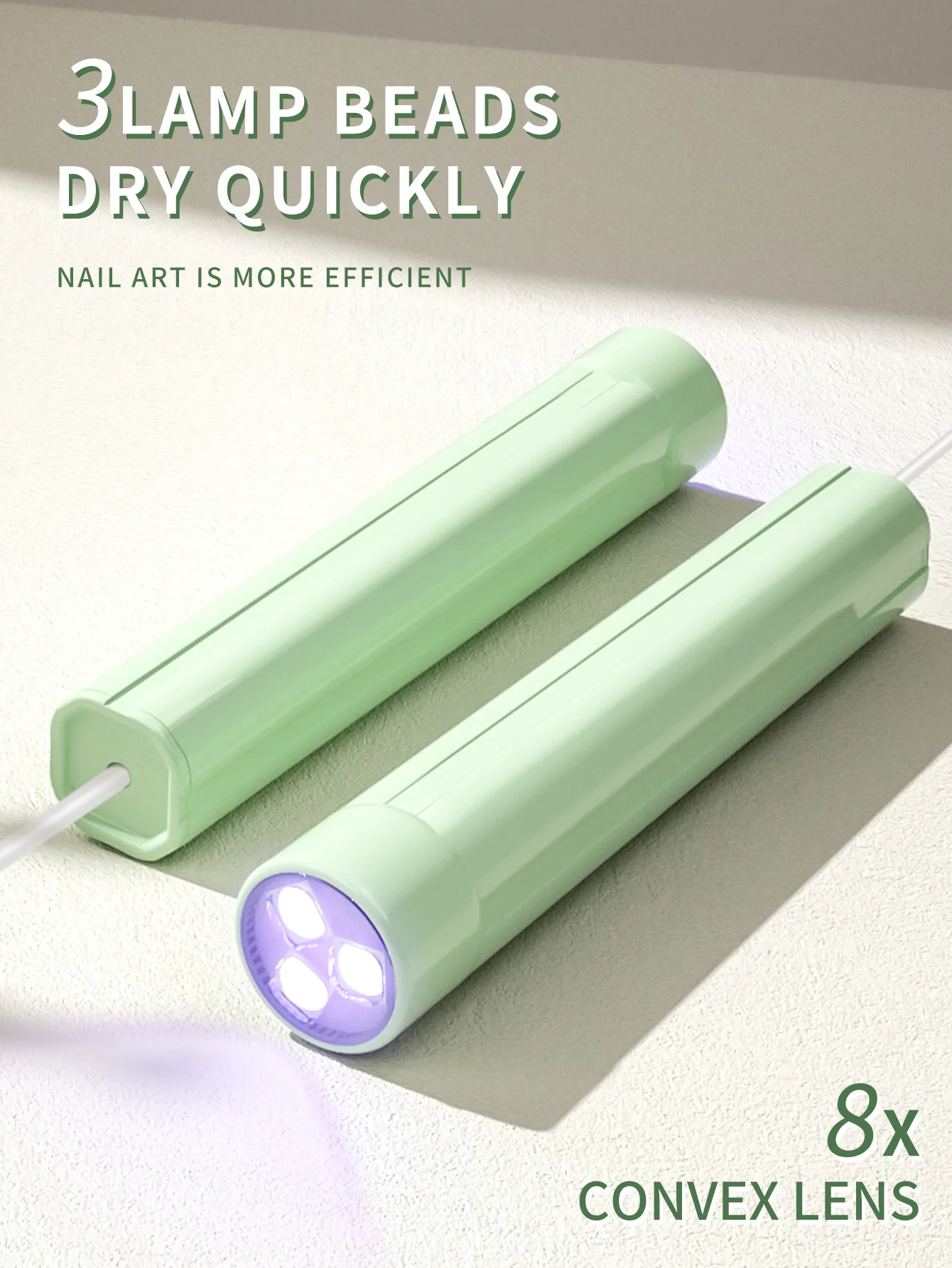 Lampe à ongles de type enfichable [sans batterie], lampe à ongles Led Portable pour manucure, Machine de séchage de stylo pour vernis à ongles Gel, lumière Led 1 pièce