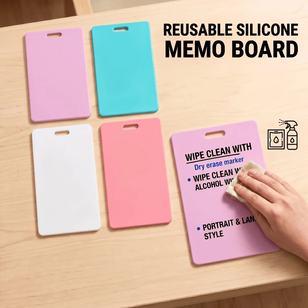 1‑Piece Reusable Wipe‑Clean Vertical Badge Note Pad, Erasable Rewritable Sticky Notes