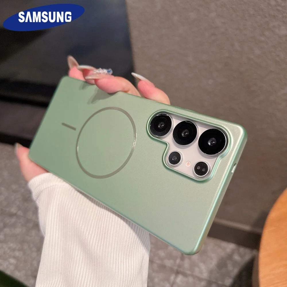 

Luxury Ultra Slim Matte PC For Magsafe Magnetic Case for Samsung Galaxy S25 S24 S23 Ultra Plus Metallic Shockproof Hard Cover