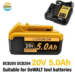 New 100% Original 5000mAh 20V for Dewalt Power Tool Battery DCB206 20V 5.0Ah Battery DCB206 20V Battery DCB205 DCB204-2