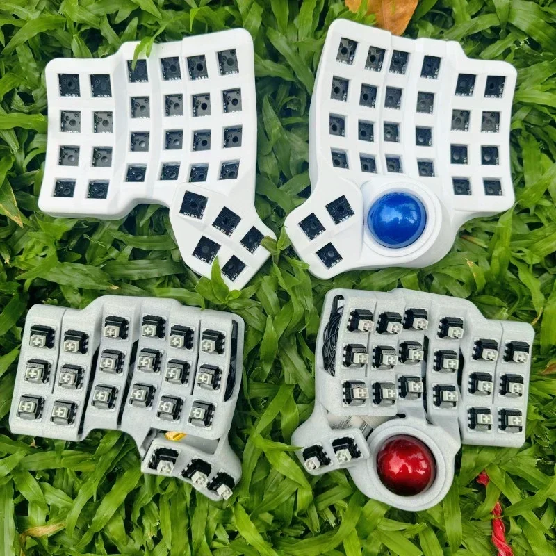 Charybdis Split Keyboard Kit 4x6 Trackball Custom Bluetooth Wireless Dual-mode Hot Swap White Split Mechanical Keyboard Teclado