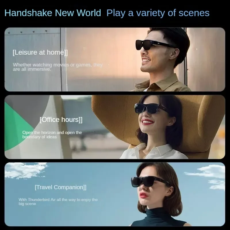 TCL Thunderbird/RayNeo Air 1S 140 بوصة HD نظارات ثلاثية الأبعاد عرض اللعبة رأس شاشة عرض الهاتف المحمول شاشة عرض AR نظارات