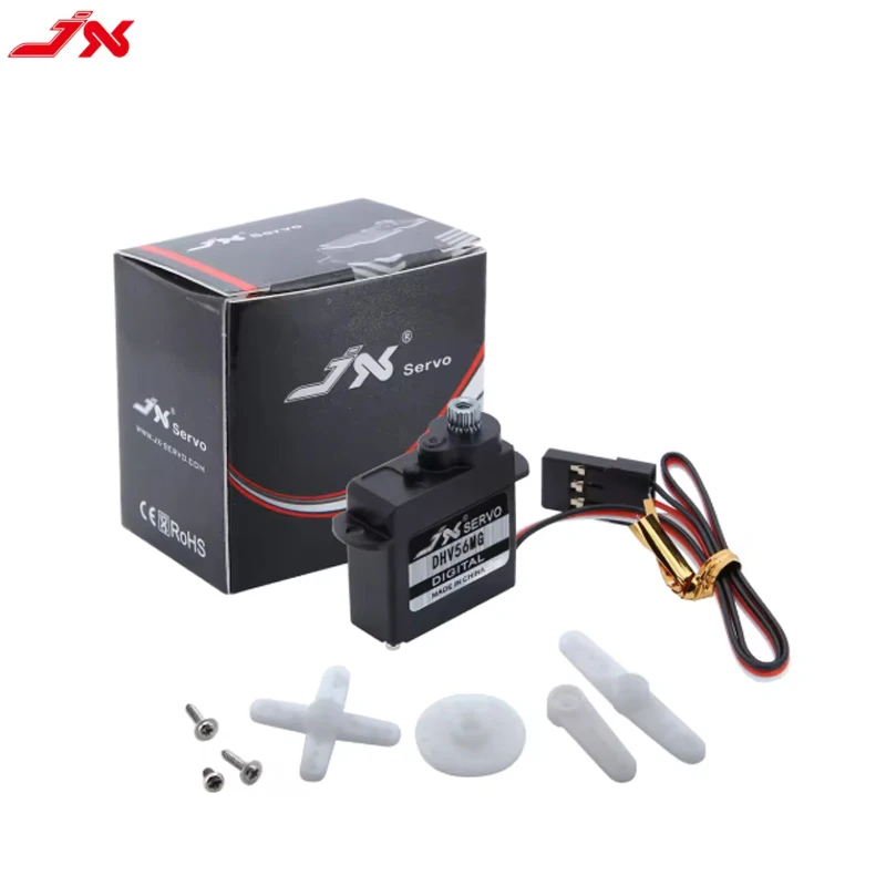 JX PDI-DHV56MG 1.2 กก.แรงบิด Coreless มอเตอร์ HV เกียร์โลหะ 5.6g DC4.8 ~ 7.4V Servo สําหรับ RC FIXED-Wing เครื่องบินรถแขนหุ่นยนต์