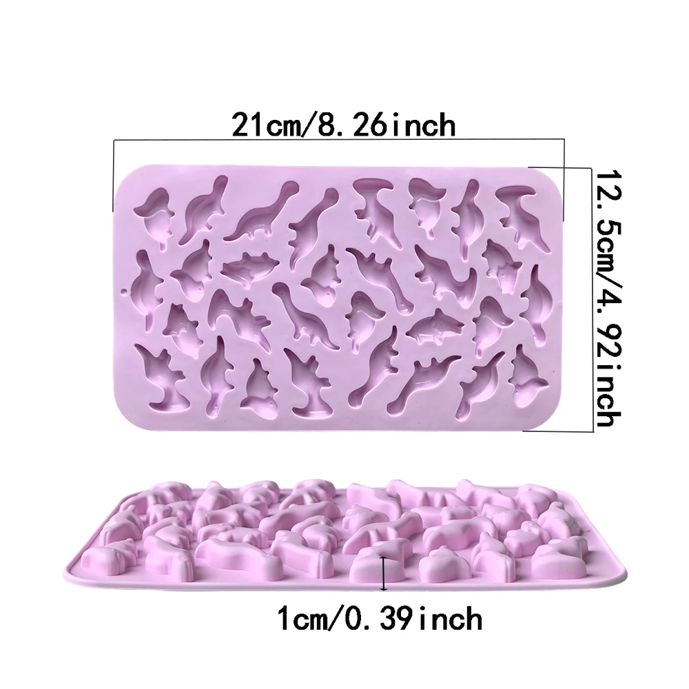 Stampo in silicone per cioccolato a forma di 30 cavità (dinosauro piccolo), stampo per caramelle 3D, utilizzato per caramelle morbide, strumenti per decorare torte