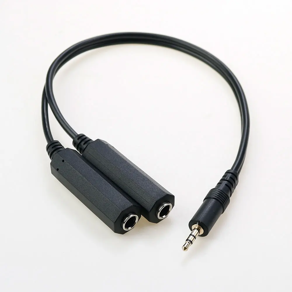 3.5mm Male to Dual 6.35 Female Y Splitter Adapter Audio Cables 3.5 Male to 6.35mm Female Stereo Transfer Line