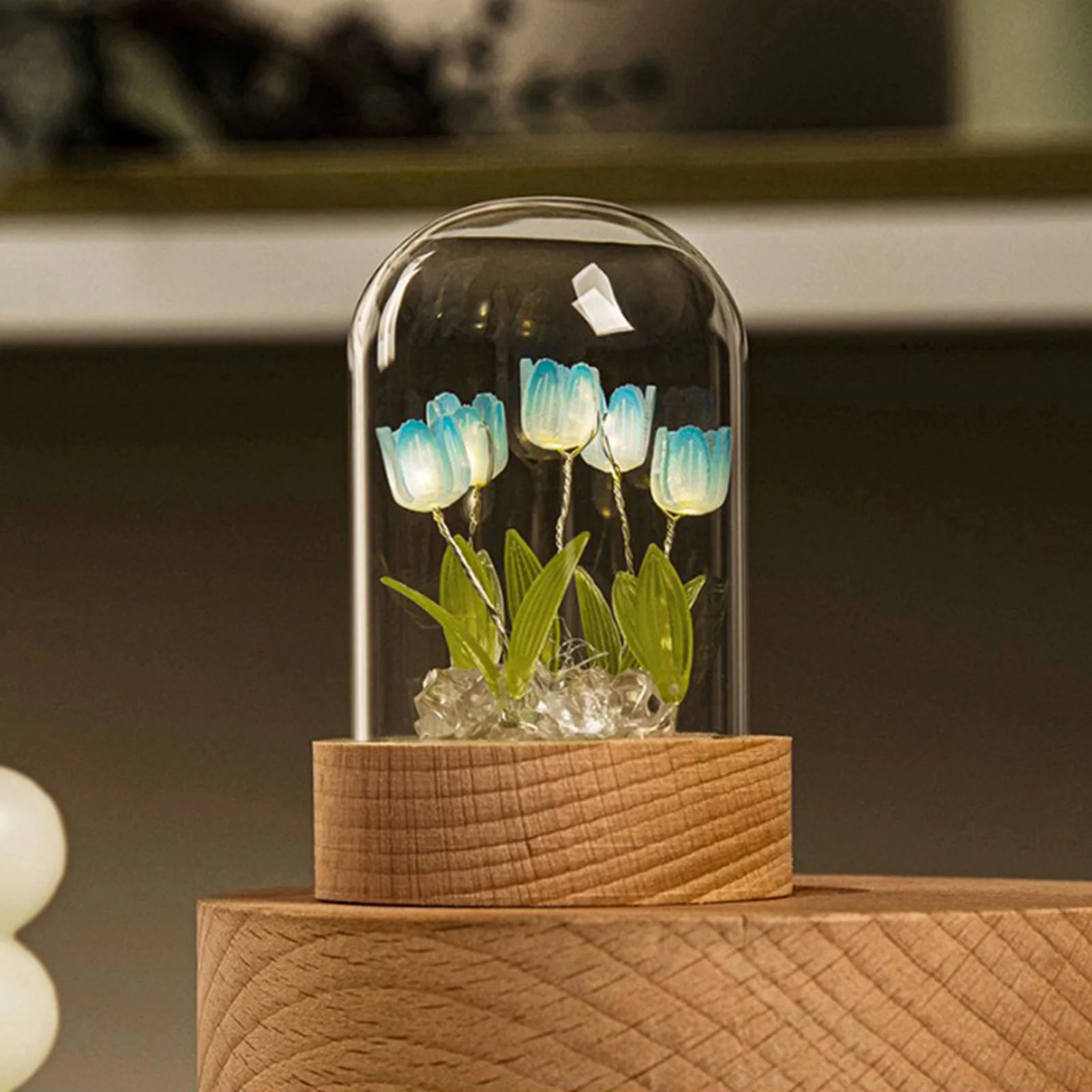 Creative Tulip Night Light Tableside LED Ambient Lights Ornament Home Room Bedside Decorative Lamp