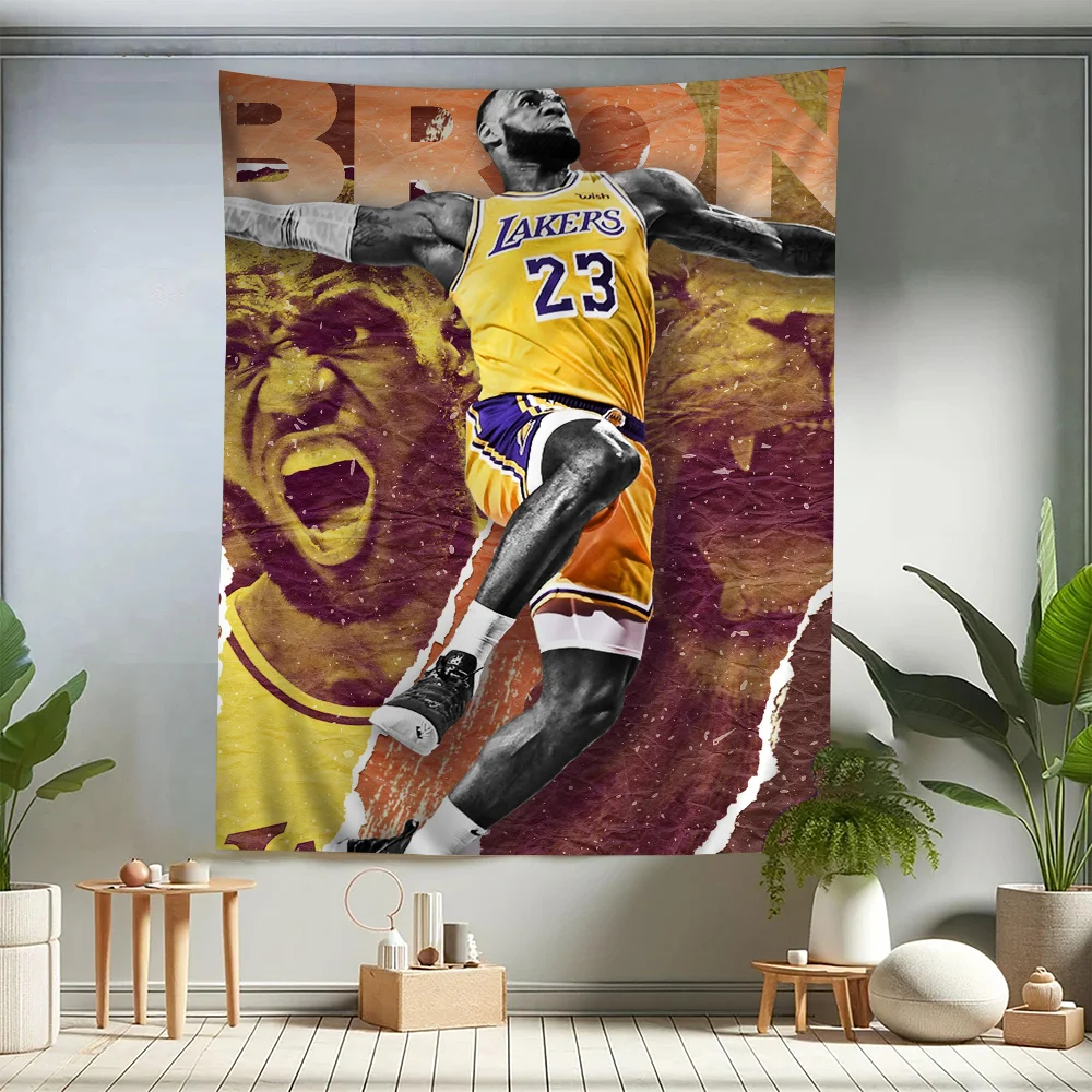 POP Basketball Player L-LeBron- James Basketball Printed Large Wall Tapestry Indian Buddha Decoration Bohemian Hippie Art Decor