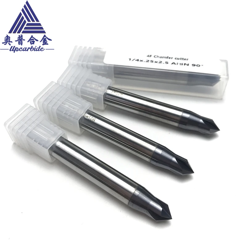 

1/4 Carbide End Mill Cutter with AlTiN Coating, Precision Chamfering Centering Drill Custom OEM