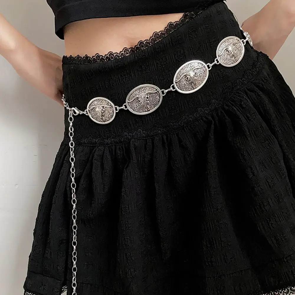 Flower Metal Waist Chain Vintage Silver Bohemian Style Waistband Gold Waist Jewelry Alloy Ethnic Style Belt Beach Accessories