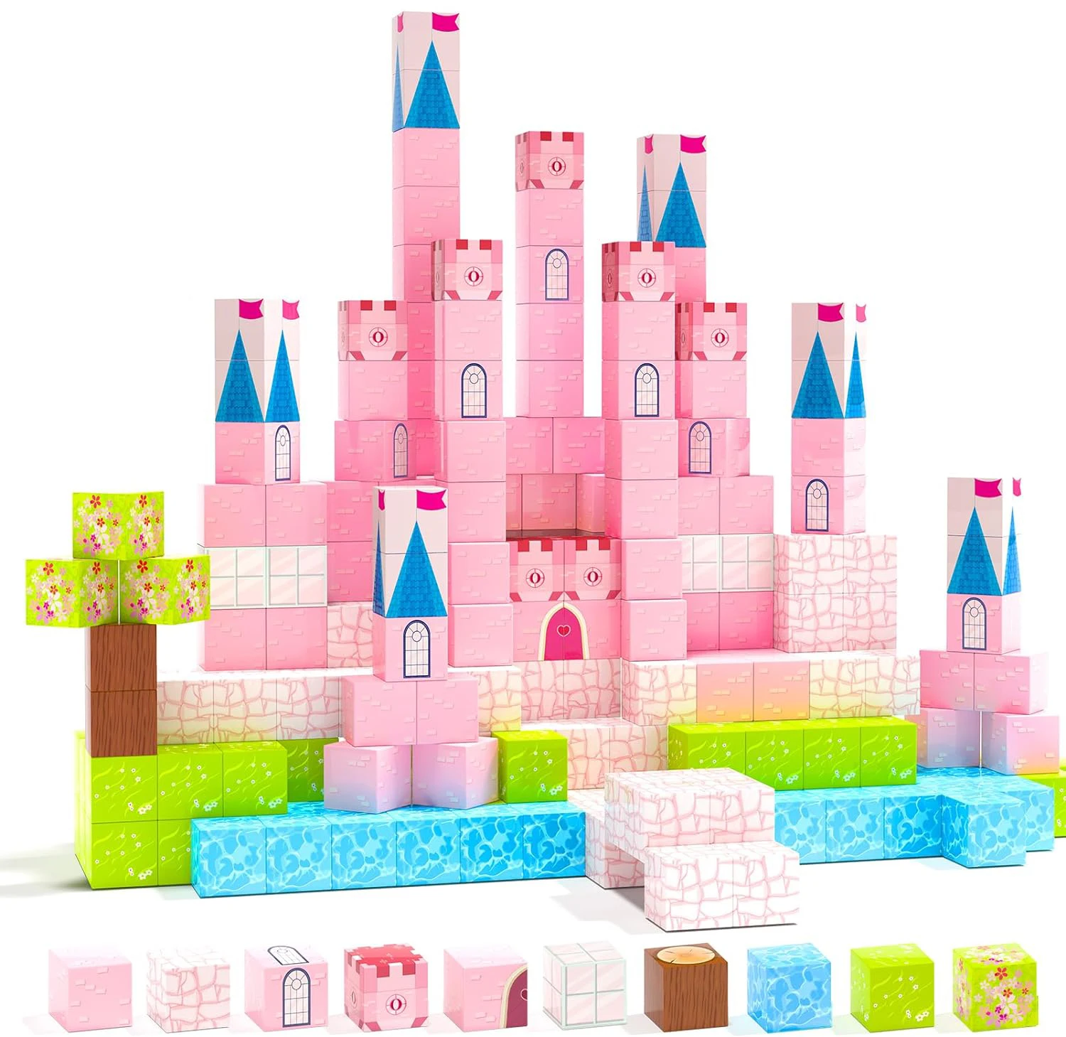 

2024 Princess Castle Collection Building Blocks Magnetic Toddler Toys for Kids Birthday Gifts Plastic Sets