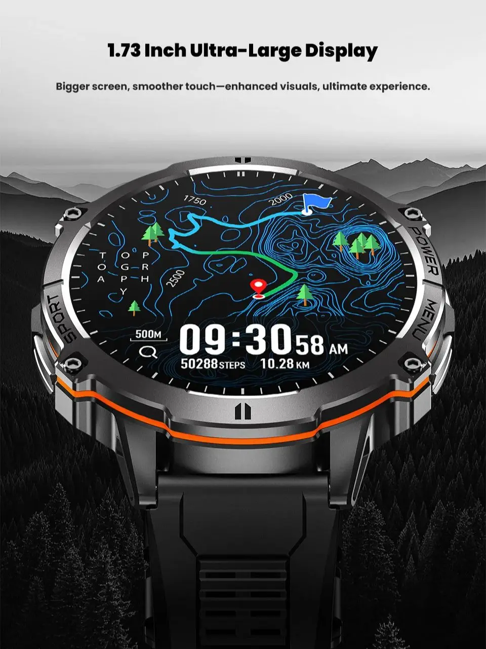 T-rex 3 qualité militaire 1000mAh batterie montre intelligente 10ATM étanche GPS boussole altimètre appel AMOLED hommes natation sport Smartwatch