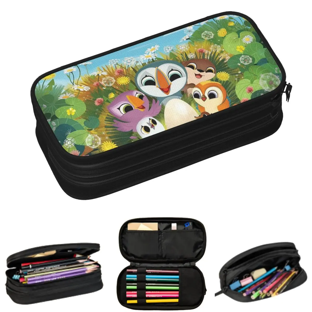 

Puffin Rock Oona Baba Cartoon Animation Pencil Cases for Student School Pen Box Pencil Bag Large Capacity Pencil Pouch