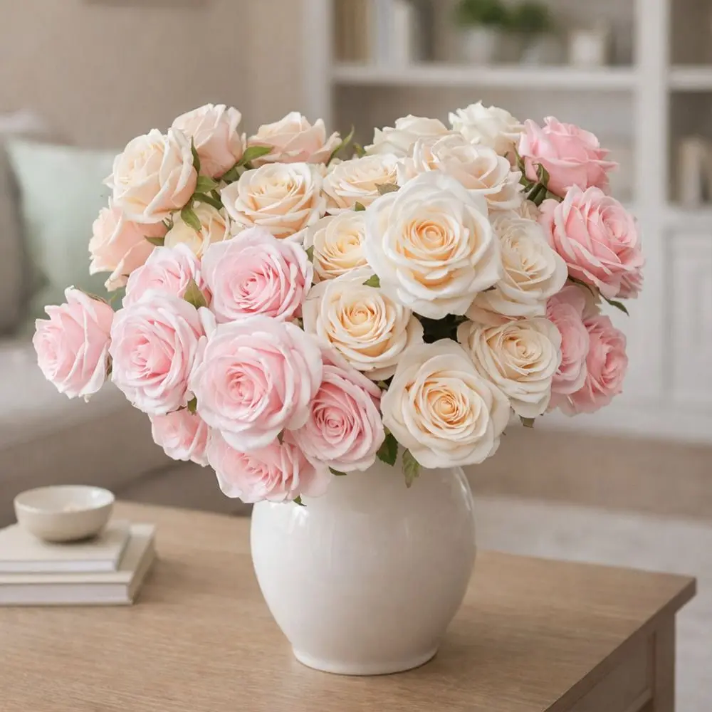 

Fashion 5 Heads Rose Flower Bouquet Silk Beauty Silk Fake Flower DIY Artificial Rose Flower for Wedding and Festival Decoration