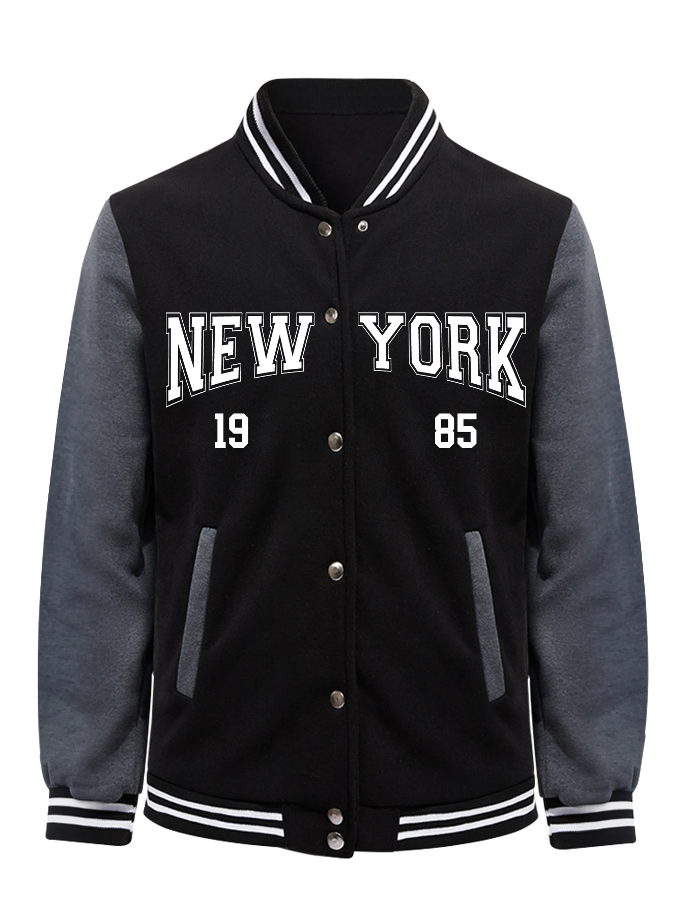 نيويورك الفن إلكتروني يطبع أساسيات السترات النسائية لينة الرياضة البيسبول جيرسي الخريف ملابس كاجوال شارع العليا فضفاض أبلى #2