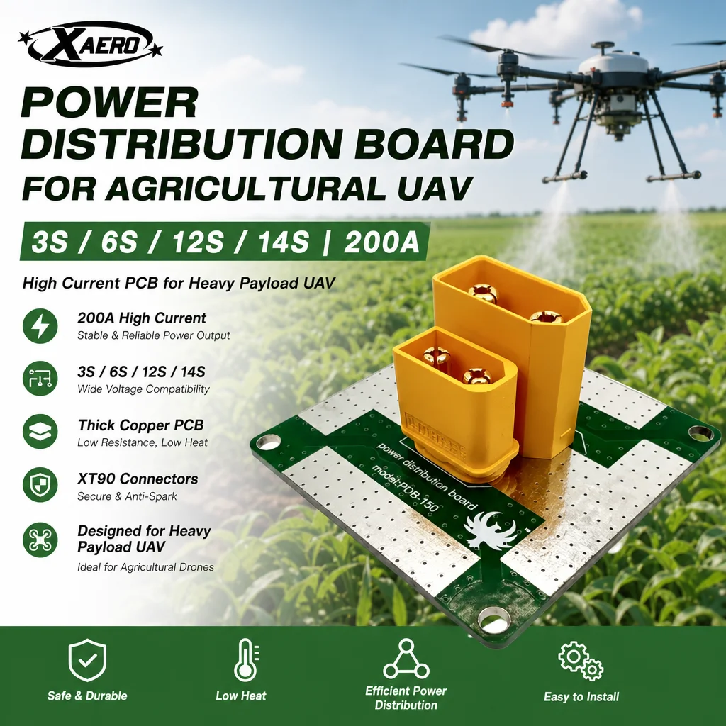 

XAERO 3S 6S 12S 14S 200A Power Distribution Board for Heavy Payload Agricultural UAV Large Current PCB