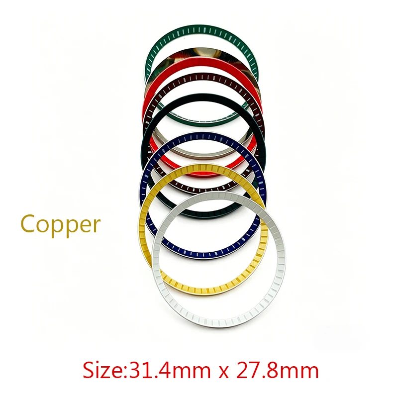 31.4mmx27.8mm Copper Watch Chapter Ring Fit Seiko 6105 6309 Turtle Captain Willard Case NH35 Movement Watch Repair Parts