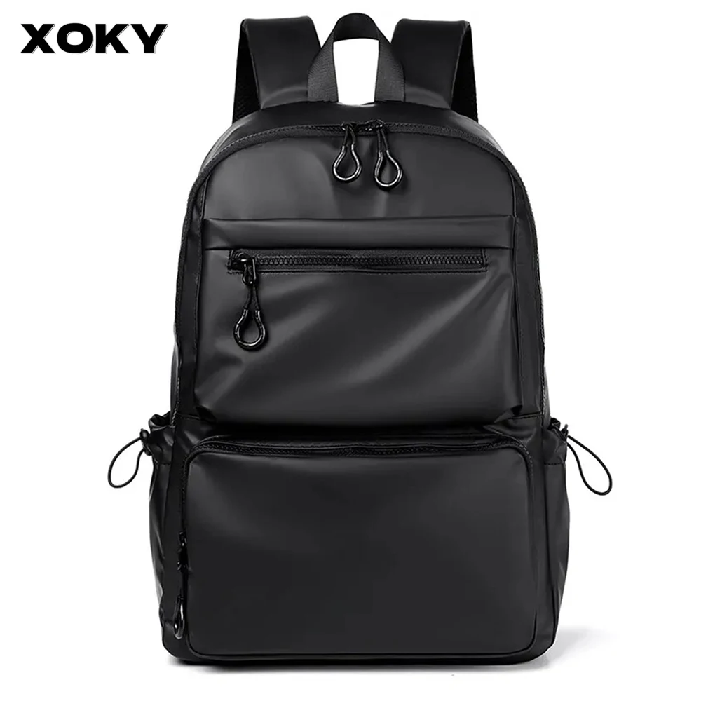 XOKY Men's Laptop Backpack 35L Large Capacity Travel Leisure Pu Backpacks Fashion Men And Women Students Schoolbag