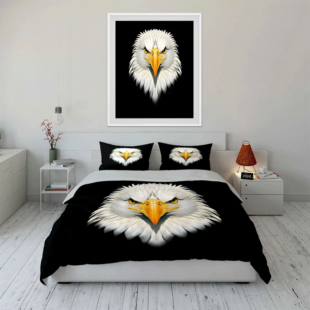 Eagle-Themed Three-Piece Decor Set Exquisite three-piece bedding set gift for kids and adults