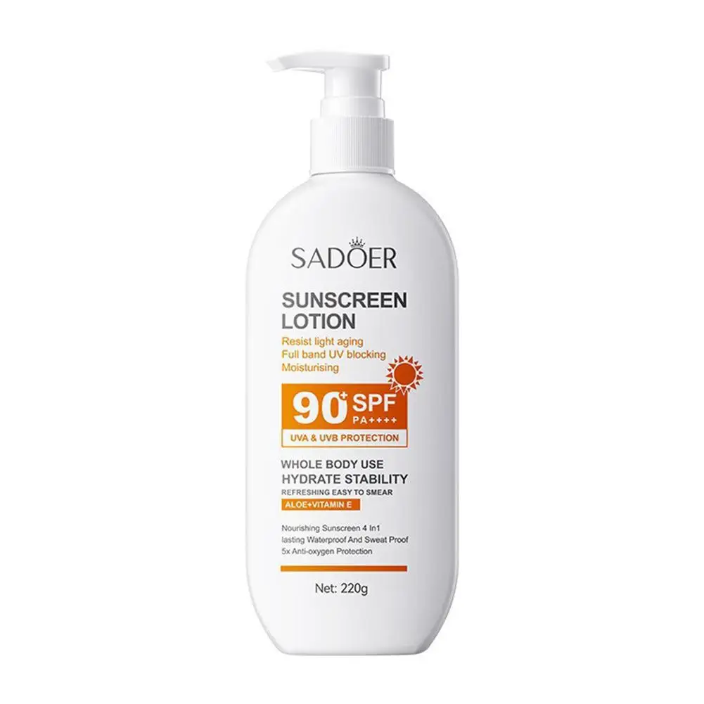 Crema Solar corporal hidratante SPF90, protector solar, antienvejecimiento, ligera, para playa al aire libre, 220ml, Z0Z3