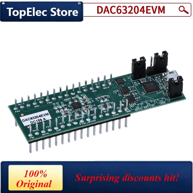 TopElec DAC63204EVM 4-Channel 12-Bit VOUT/IOUT Smart DAC Evaluation Module High Precision for Industrial Automation