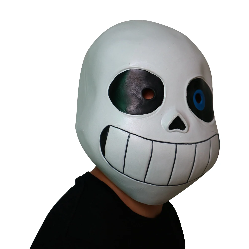 Máscara de látex de Cosplay Undertale Sans para niños de dibujos animados, disfraz de calavera de Halloween, tocado para niño y niña, accesorios de juego de rol de Carnaval