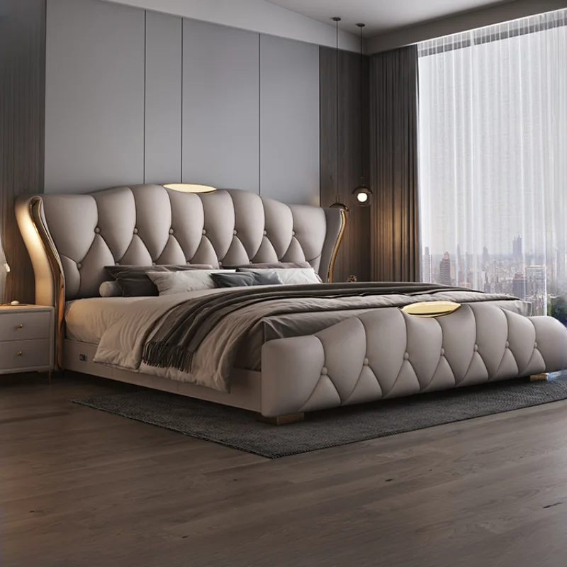 

Contact Leather Frame Double Bed King Size Wooden Luxury Twin Double Bed Princess Modern Cama Matrimonial Bedroom Furniture