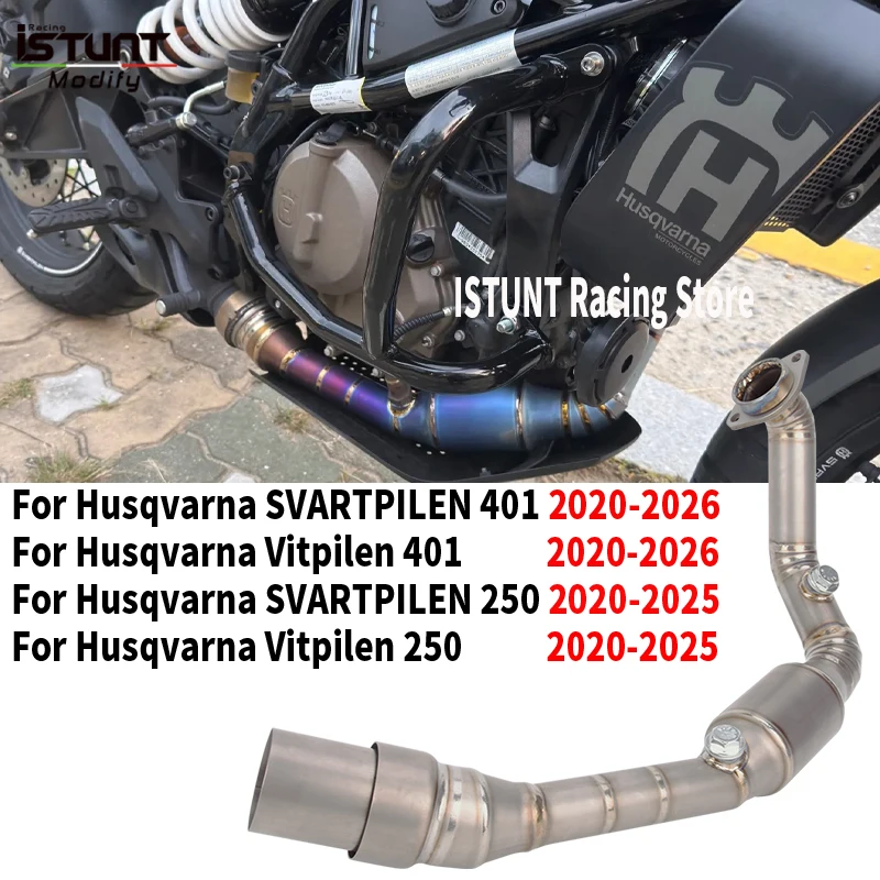 

Для Husqvarna SVARTPILEN Vitpilen 250 401 2020-2026 передняя средняя труба выхлопная система мотоцикла для подключения оригинального глушителя
