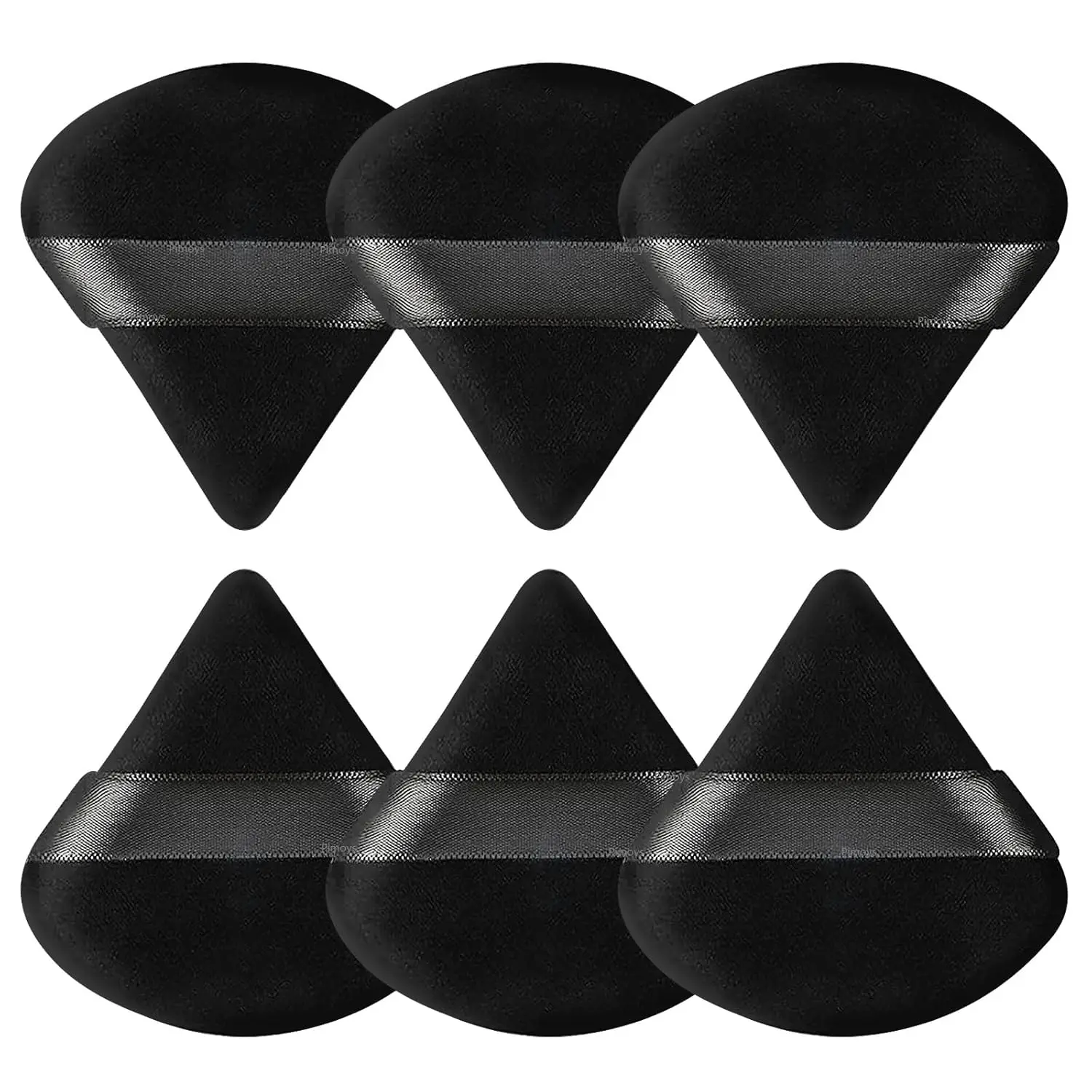 

6-Pack Makeup Sponges, Soft-Touch Triangular Primer Sponges, Velvet Makeup Sponges, Gentle on the Skin, Ideal for Loose Powder (Black)