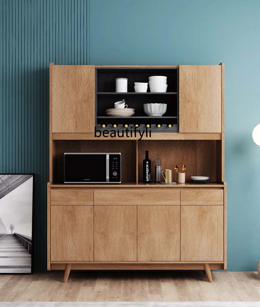 

zxqNordic Solid Wood Sideboard Kitchen Storage Cabinet Multi-Functional Dining Room Tea Cupboard