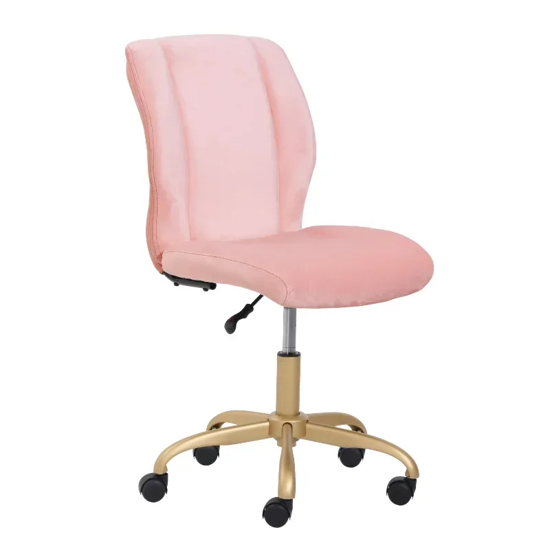 

Mainstays Plush Velvet Office Chair, Pearl Blush desk gaming chair furniture pink desk chair