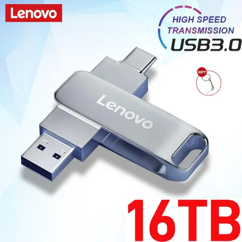 NEW Lenovo USB 3.0 Flash Drive High Speed Pen Drive 16TB Usb 3. 0 Memory Stick 2TB Flash Pendrive 128GB Metal Memoria Usb Disk