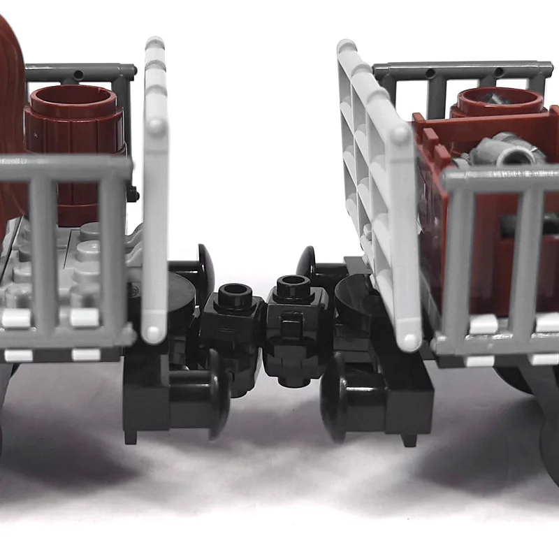 Bausteine modulare Zug-Chassis-Set MOC-Züge Transport Bauernhof Tiere Schafe Pferde Rinder Schweine