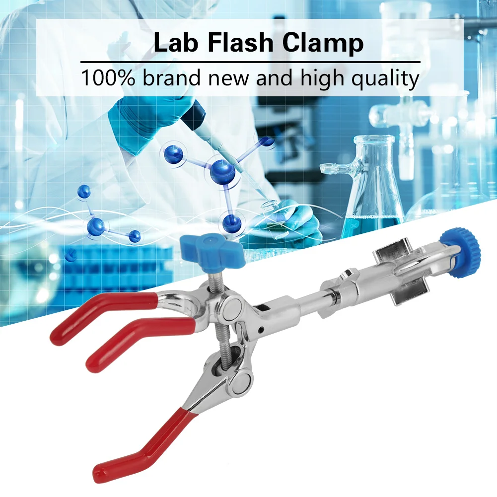 

Extension Flask Clamp Holder Flask Clamp Adjustable Three Prong Swivel Flask Clamp Test Tube Condenser Holder