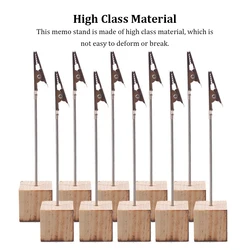 Soporte de madera para tarjetas, Clips para tarjetas, recuerdo de boda, mesa, foto, Memo, número, nombre, Base, 10 unidades por juego