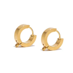10Pcs Edelstahl Flache Ohr Stud Haken Mit Schleife Runde Ohr Post Mit Ring DIY Schmuck Punk Hiphop Ohrring machen Zubehör