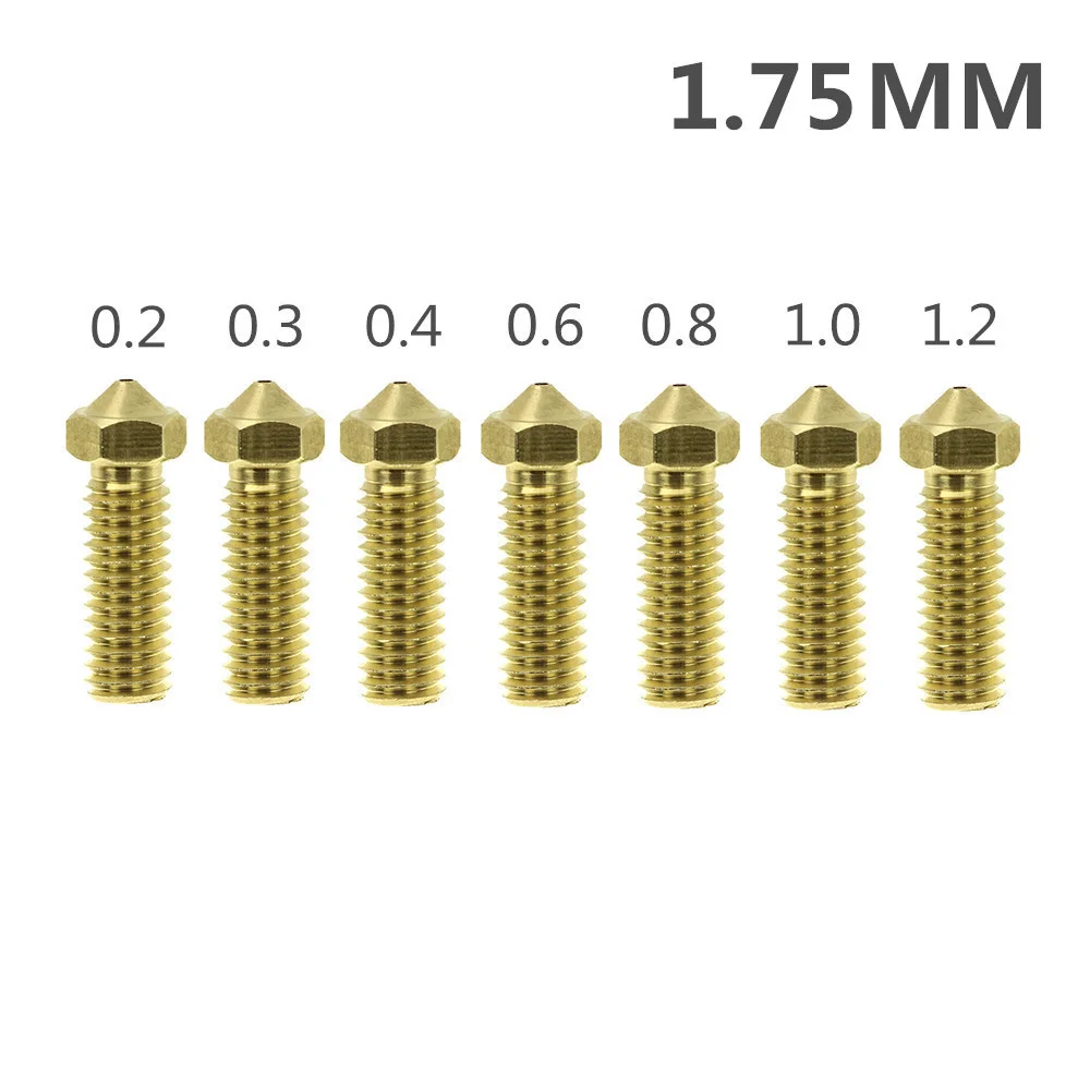 

3D Printer Original Volcano Nozzle 0.2/0.3/0.4/0.6/0.8/1.0/1.2mm For 1.75mm Filament High Flow Big Caliber Lengthen Copper