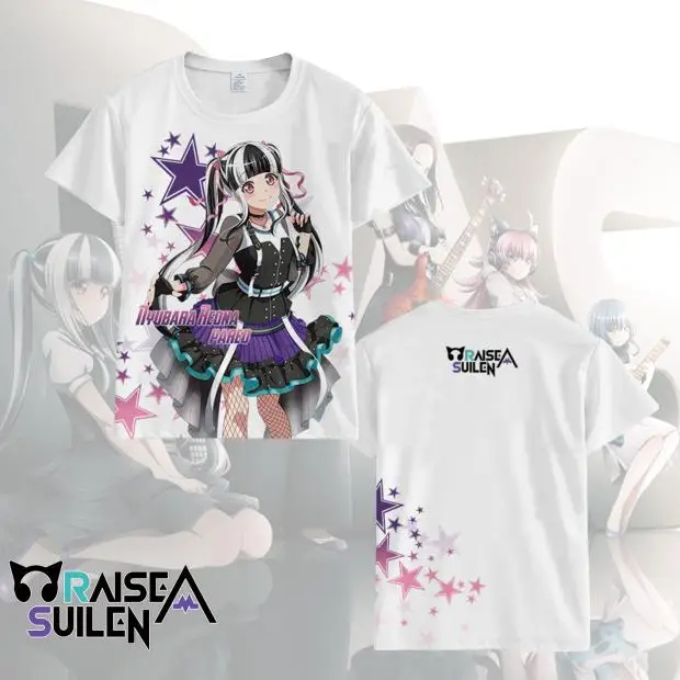 New Anime Band BanG Dream! Poppin\'Party 3D Printed t shirts Men Women Fashion Cartoon Tee Shirt Street Harajuku Short sleeve Top
