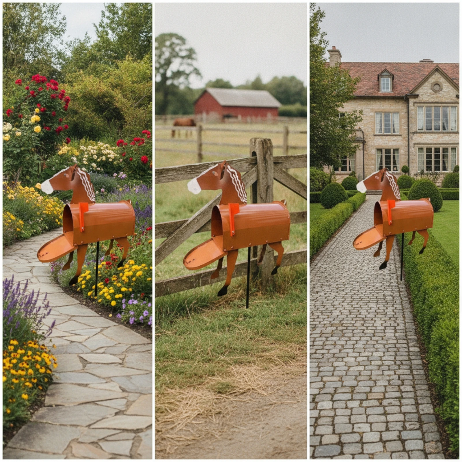 Post-Mount Mailbox Rust-Resistant Mailbox with Flag Heavy-Duty for Homeowners, Driveway, Garden