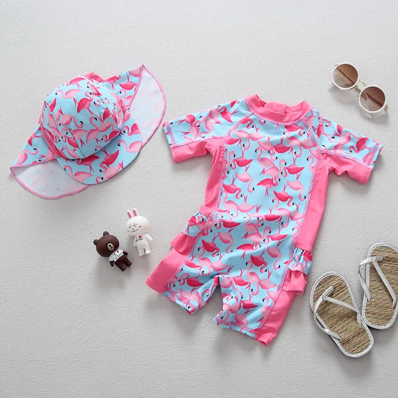 Swimsuit for Girls Baby Beach Clothes One Piece  UPF50 Bathing Suit Kids Long Sleeve Children Surf Swimming Suits Girls Swimwear