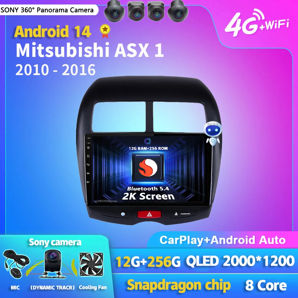 

Android 14 Carplay Auto 2K Screen Car Radio Multimedia Player For Mitsubishi ASX 1 2010 - 2016 Autoradio Stereo 2din Head Unit