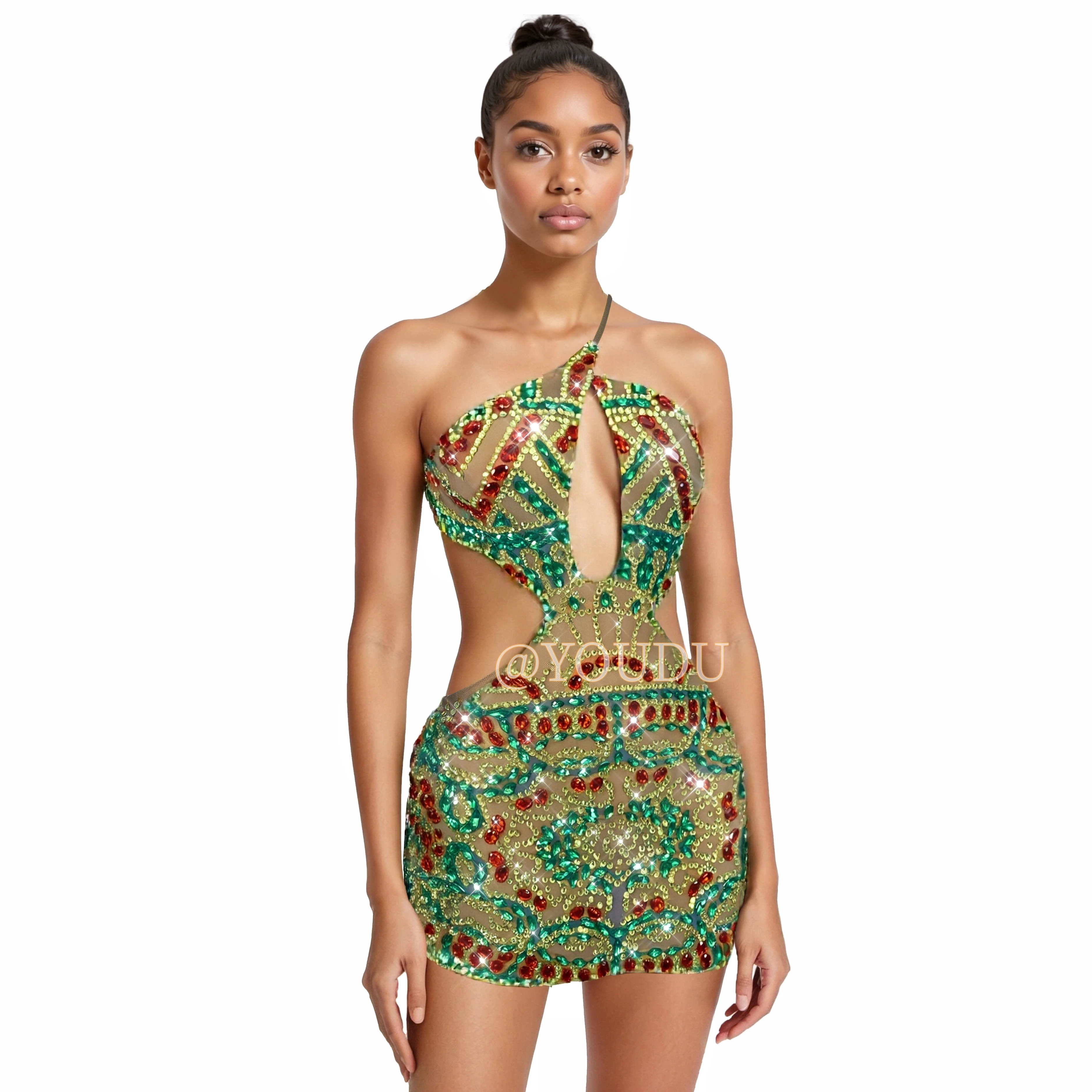 

Новый дизайн, блестящие стразы, сексуальное платье с открытой спиной, женское праздничное шоу, модный наряд, певица, танцовщица, выступление Aiji