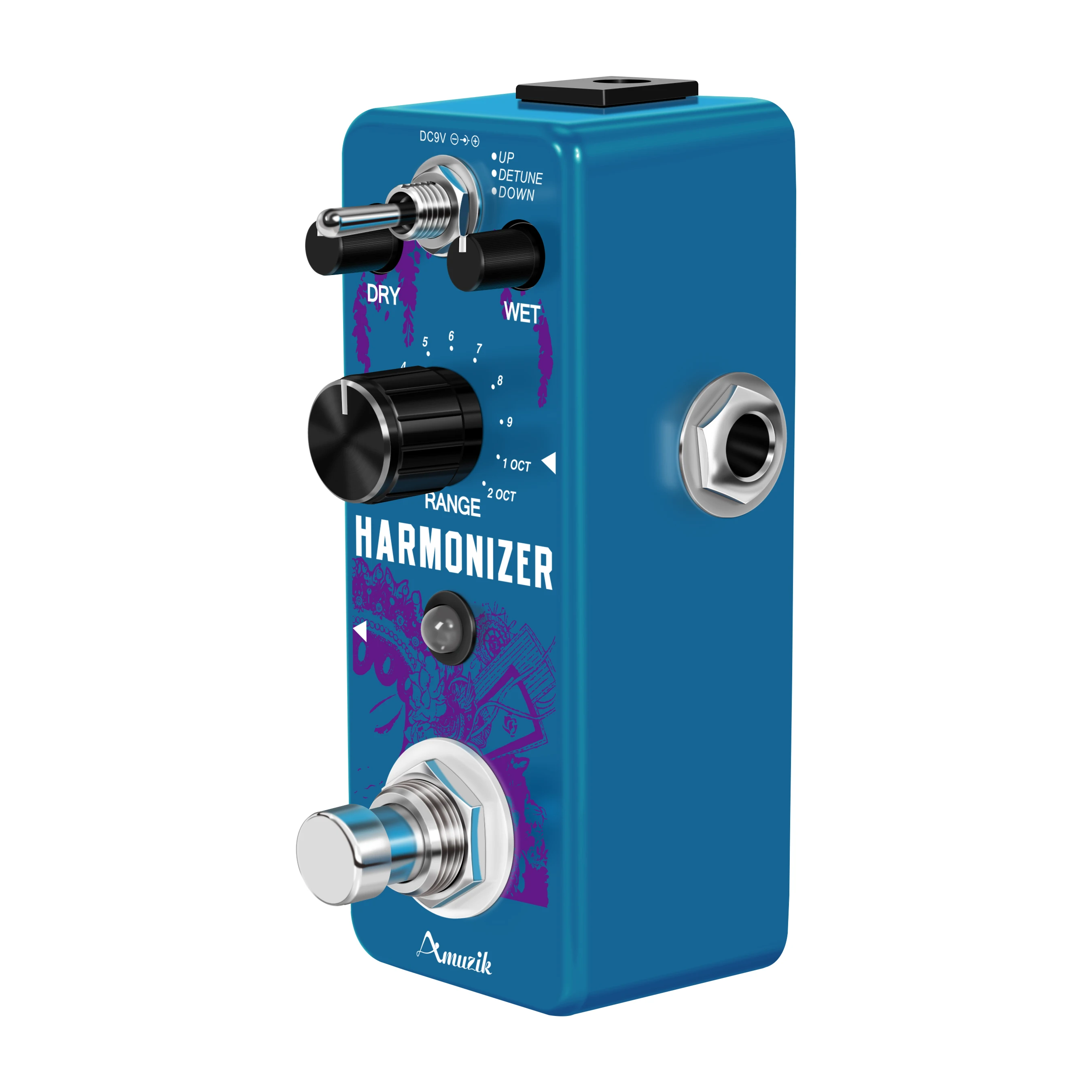 Amuzik-Guitar Harmonizer Pedal, Digital Pitch Effect Pedals, Original Signal to Create Harmony, Pitch Shift Detune