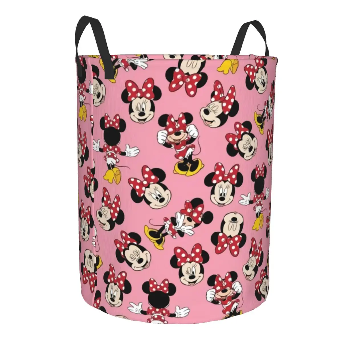 Custom Mickey Mouse Anime Cartoon Laundry Basket Foldable Clothes Hamper for Baby Kids Toys Storage Bin