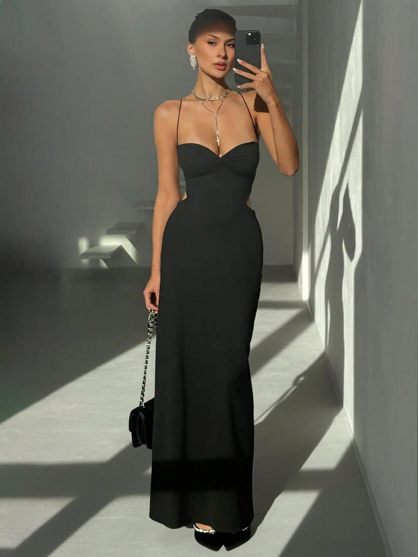 Aloruh Vestido camisola con cintura torcida y recorte lateral para mujer, diseño ajustado, vestido de fiesta de té, vestidos de verano para mujer, Festival de trajes rave